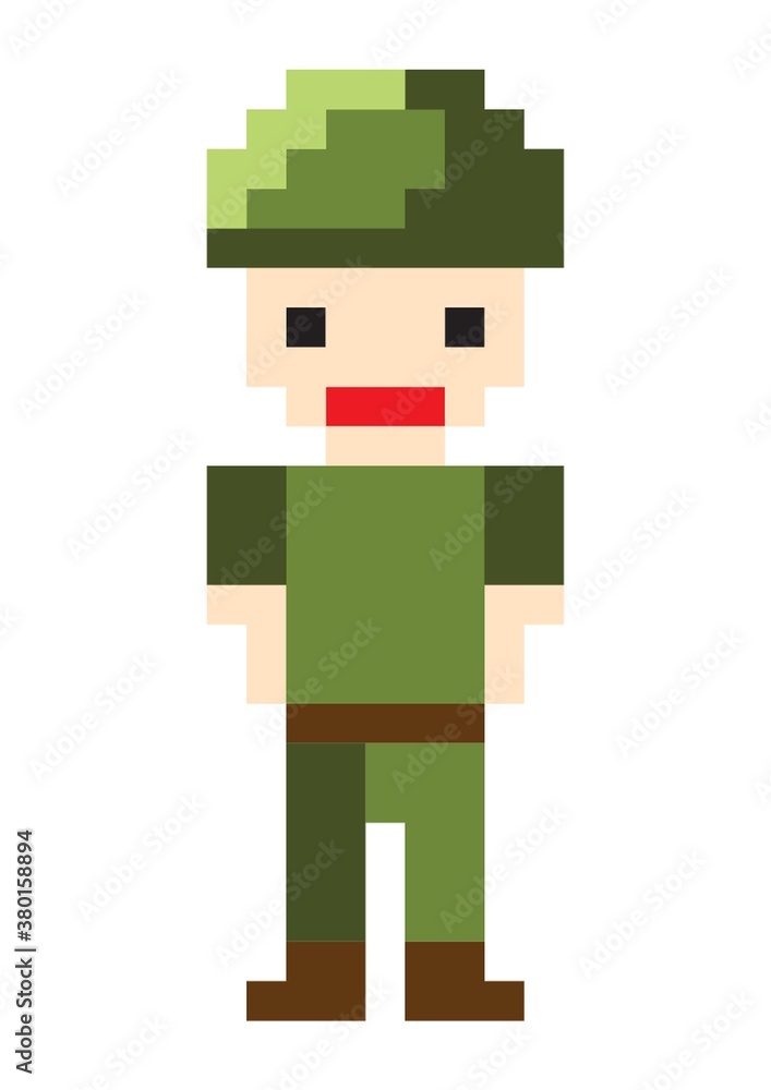 Fototapeta premium Pixel art soldier
