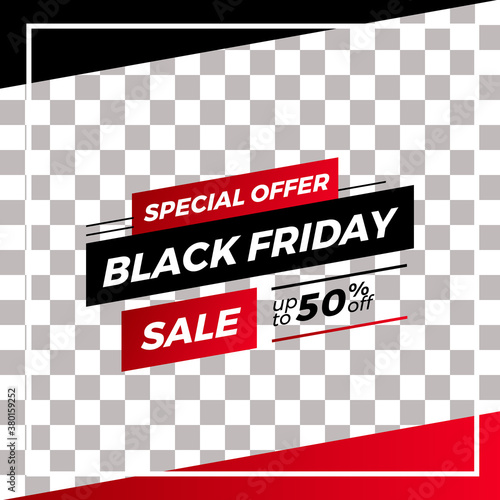 special offer social media sale black friday banner template with strong and sporty styles