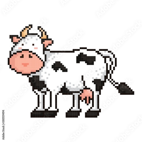 pixel art cow