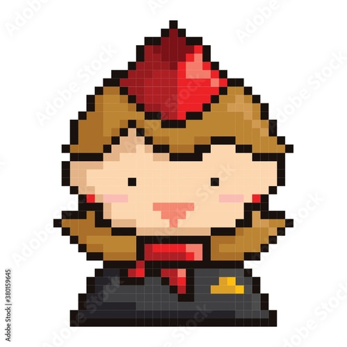 Pixel art air stewardess