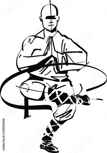 silhouette of a kung fu master