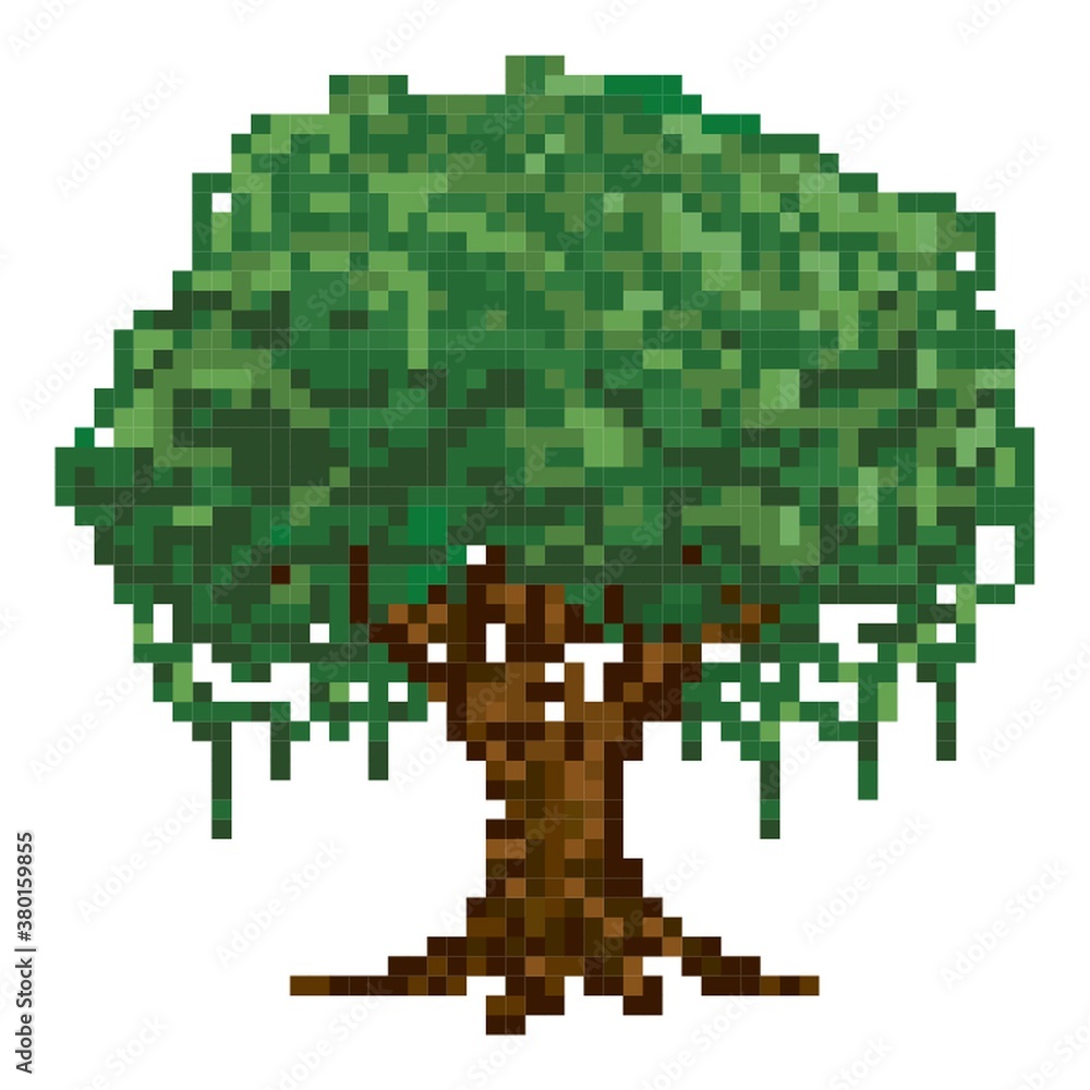 pixel green tree