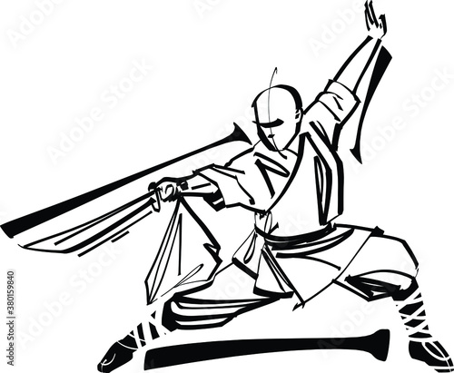 silhouette of a kung fu master