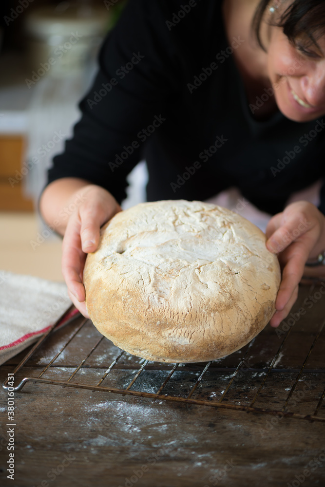 a loaf of bread on a rack a loaf of bread on a rack