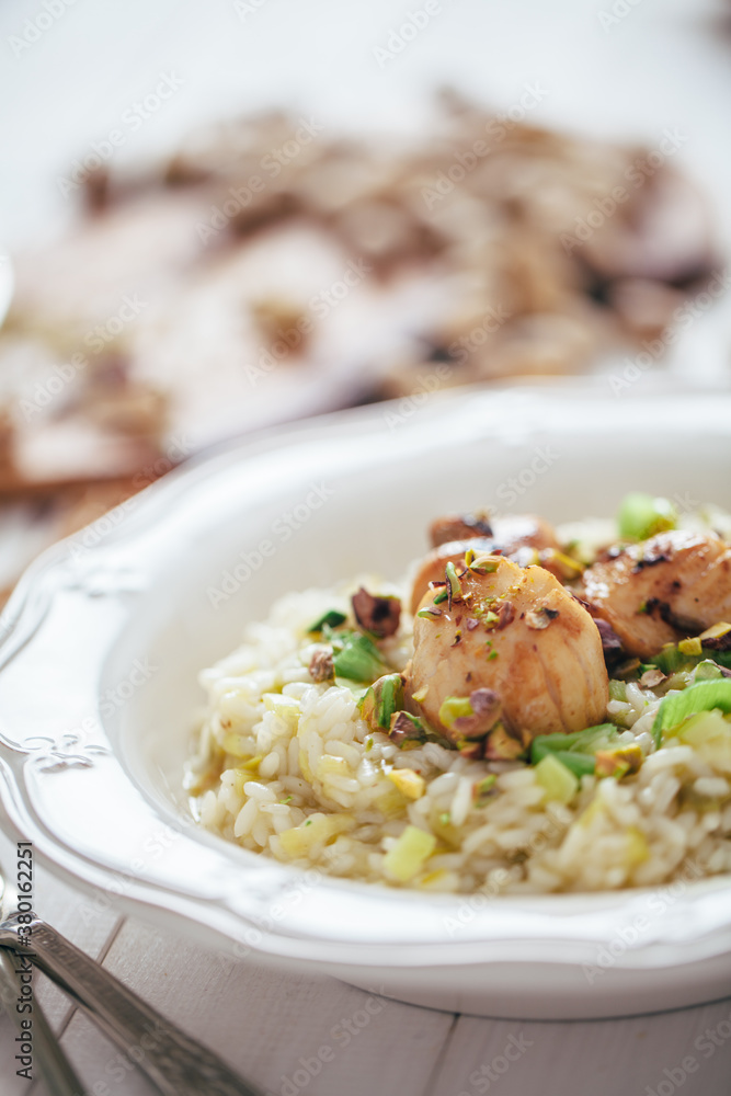 Risotto with scallops and pistachios Risotto with scallops and pistachios