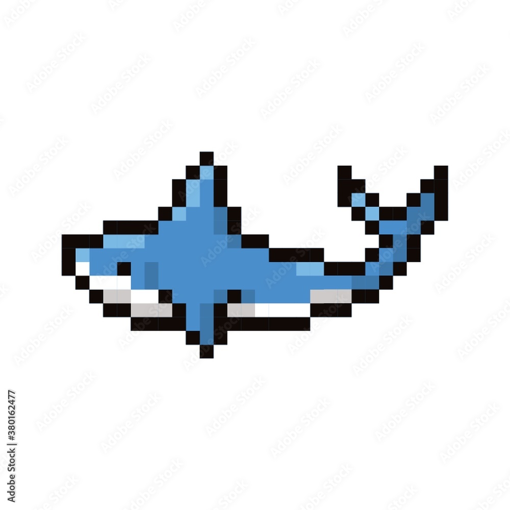Shark 8-bit vector illustration