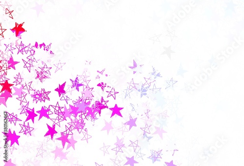 Light Blue  Red vector texture with beautiful stars.