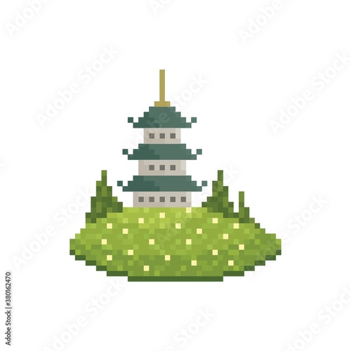 pixel japanese castle