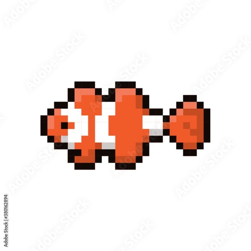 Clown fish 8-bit vector illustration