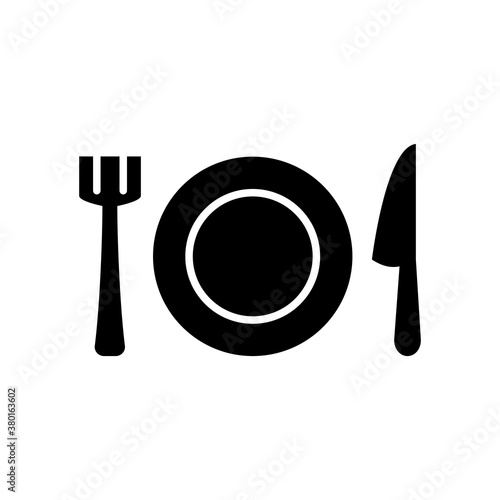 Plate,Fork And Spoon Icon Design Vector Template Illustration