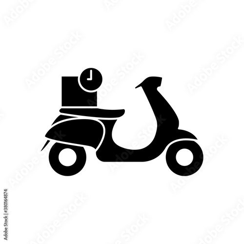 Motorcycle delivery on time icon, vector illustration. Design template vector
