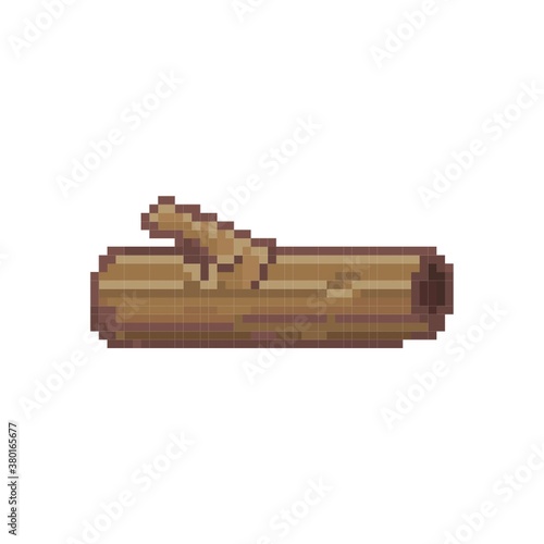 Pixelated wooden log