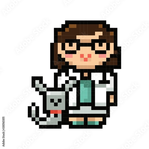 Female veterinarian with an animal