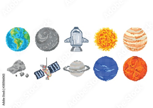 Set of planets and space concept