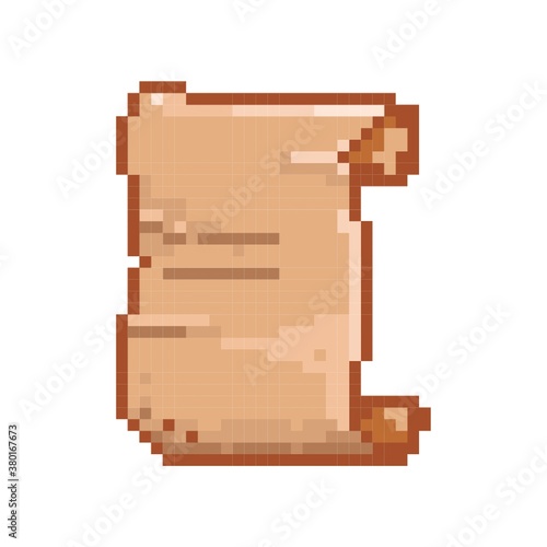 Pixelated paper scroll