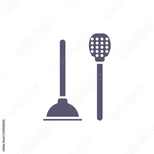 Toilet brush and plunger