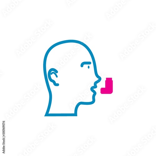 Head with asthma concept