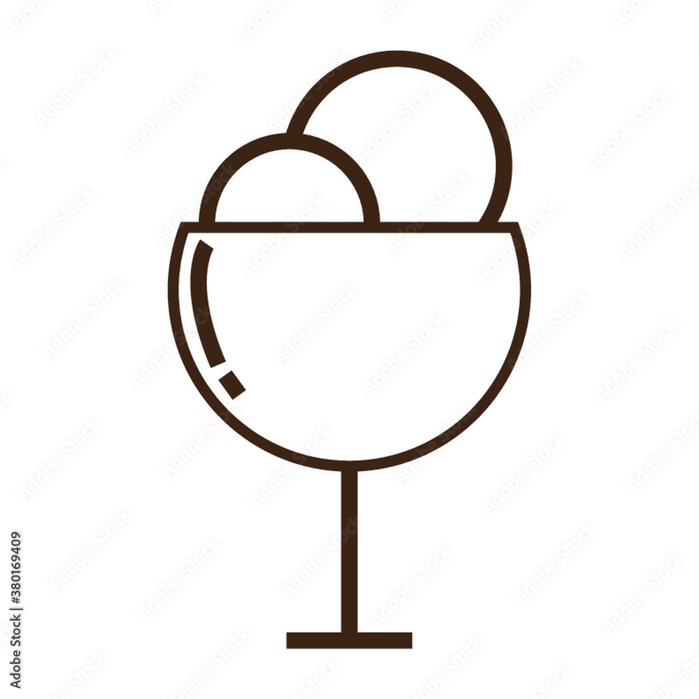 Ice cream in glass flute Ice cream in glass flute