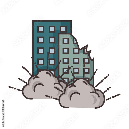 Buildings under attack