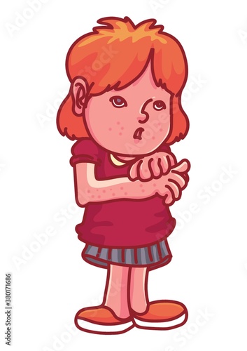 Girl with chickenpox concept
