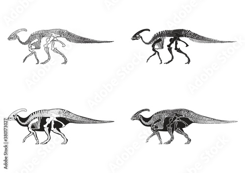 Set of parasaurolophus icons