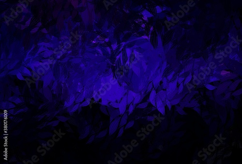 Dark Purple  Pink vector abstract pattern with leaves.