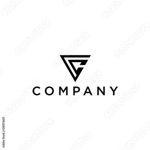 Modern VC CV Initial Logo Design with Abstract Geometric Lines for Luxury Technology Brand