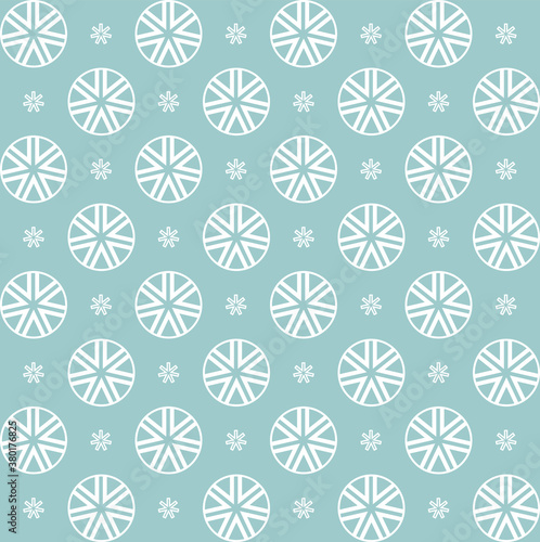 the pattern of white snowflakes on a blue background