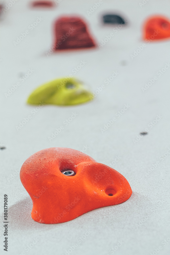 colorful climbing holds