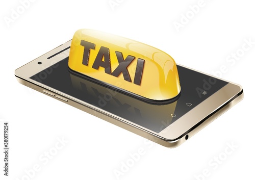 Online taxi services concept
