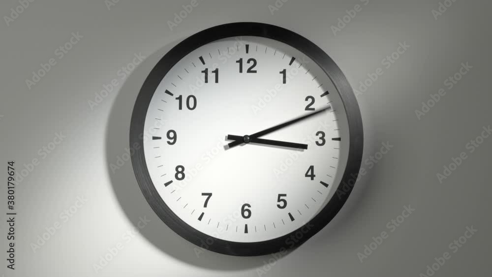 Clock Face in Time Lapse on White Wall in Office Clock Face in Time Lapse on White Wall in Office
