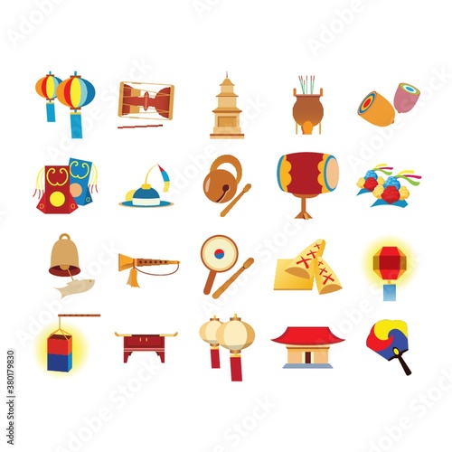 set of south korea icons
