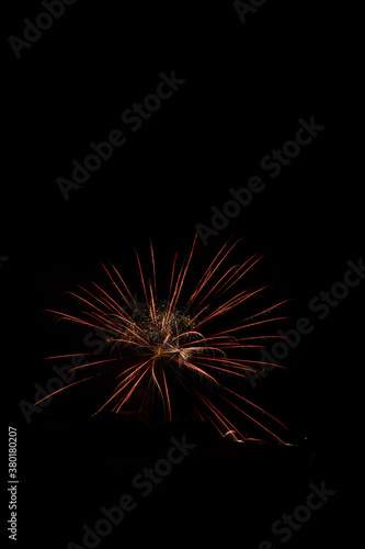 4th of July and new year Fireworks in the night sky. Firework concept background.