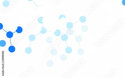 Light BLUE vector background with forms of artificial intelligence.