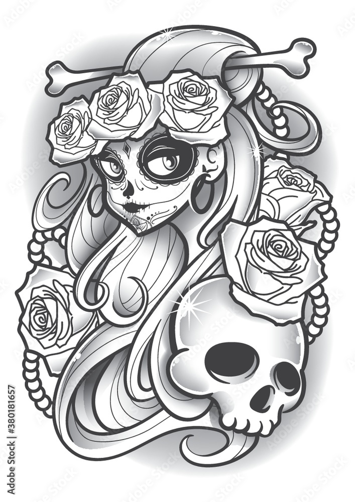 Fototapeta premium Dia de los muertos design