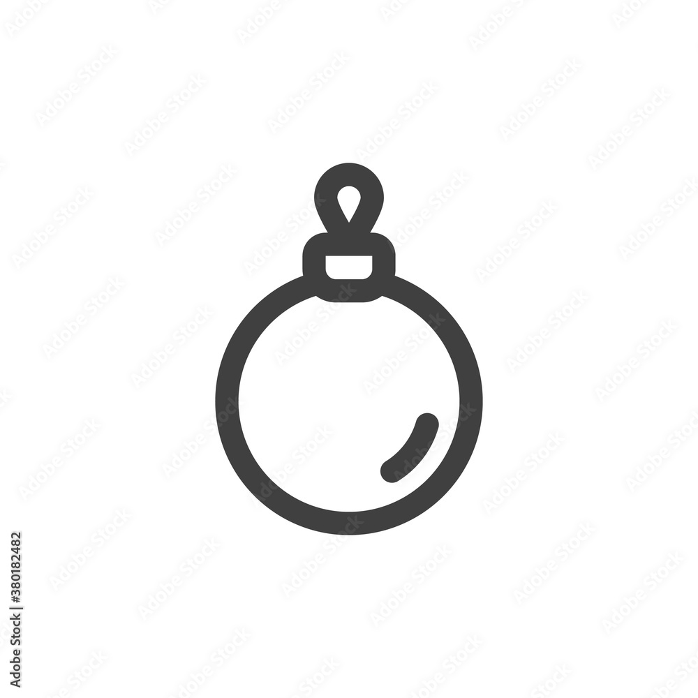 Christmas ball line icon. linear style sign for mobile concept and web design. Xmas bauble outline vector icon. Symbol, logo illustration. Vector graphics Christmas ball line icon. linear style sign for mobile concept and web design. Xmas bauble outline vector icon. Symbol, logo illustration. Vector graphics