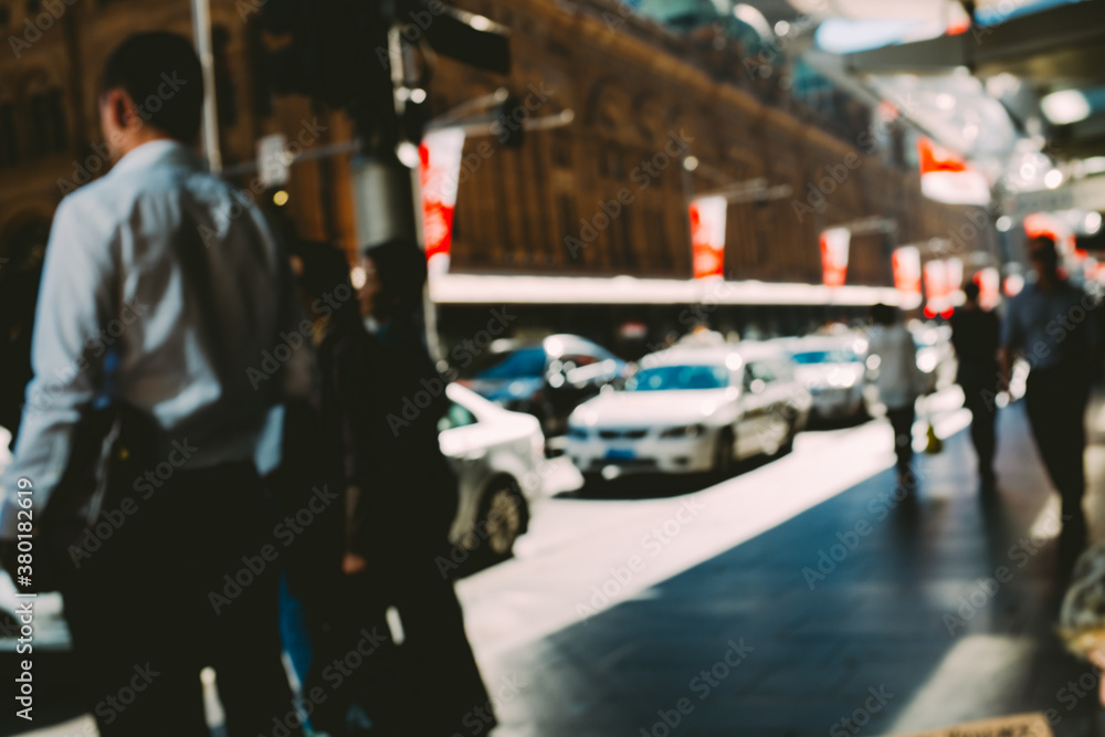 Street scene, waiting to cross Street scene, waiting to cross