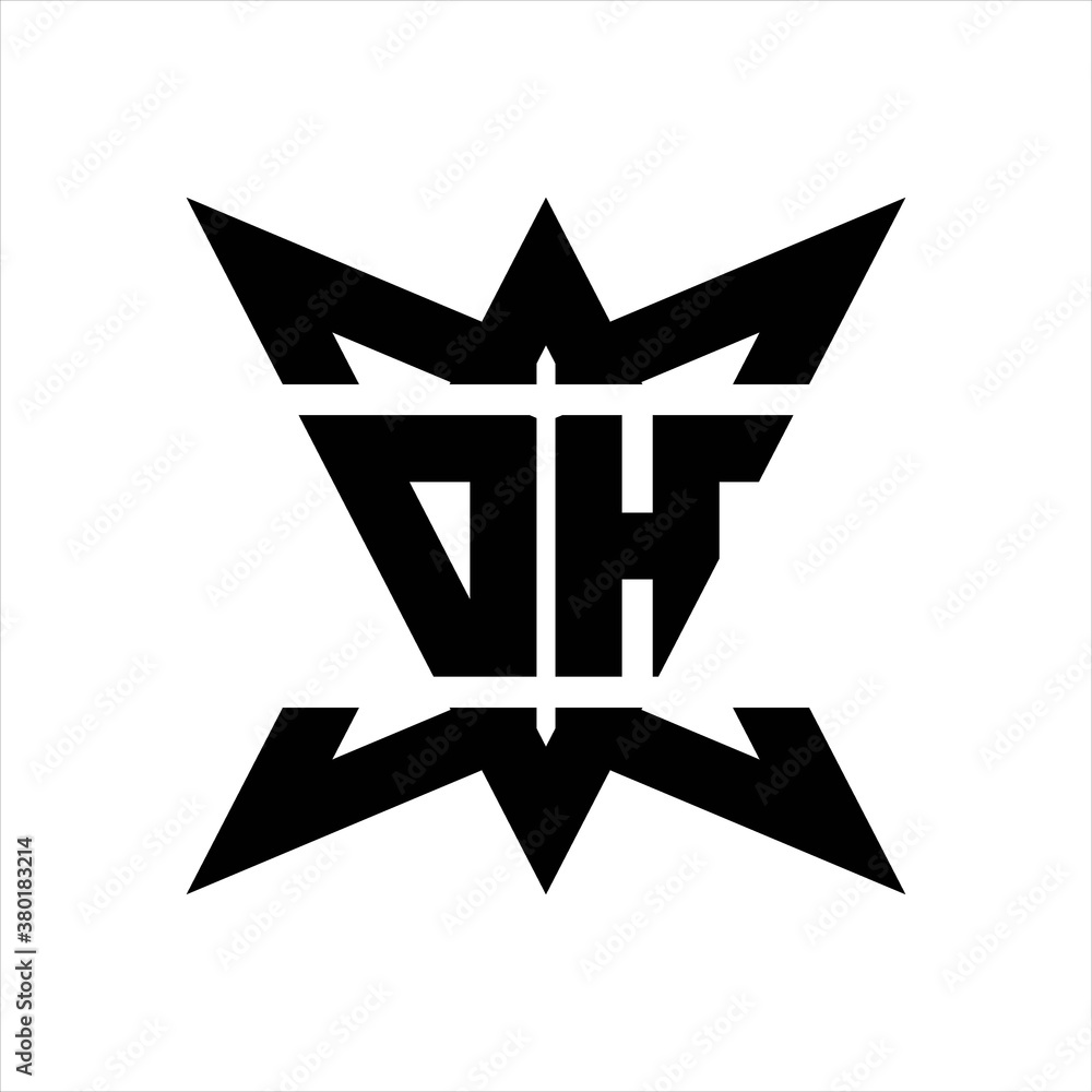 DH Logo monogram with crown up down side design template DH Logo monogram with crown up down side design template