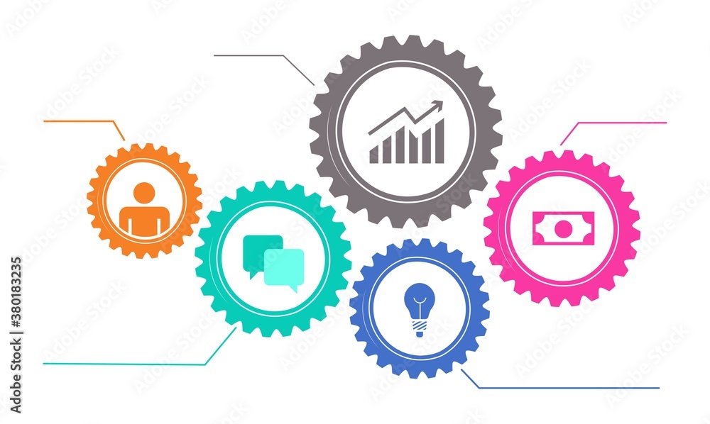 Business icons in gears. Vector illustration. Business icons in gears. Vector illustration.