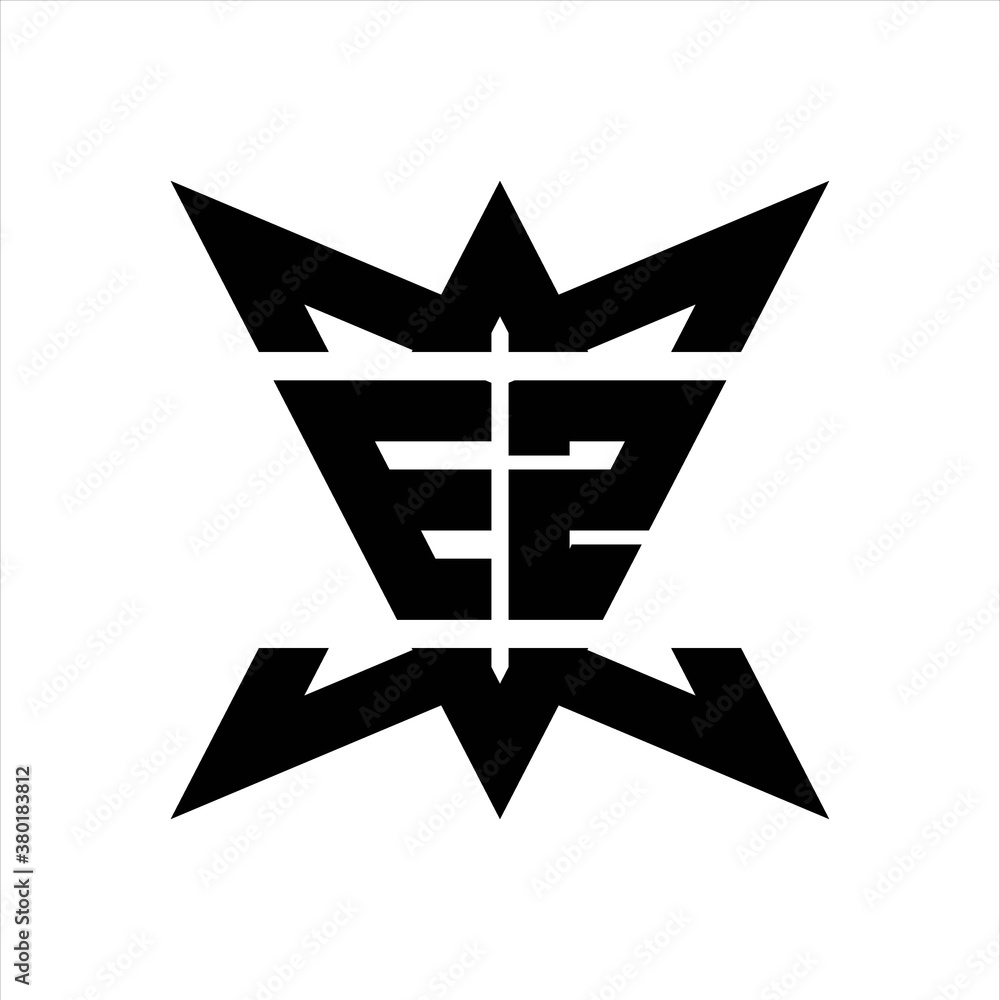 EZ Logo monogram with crown up down side design template EZ Logo monogram with crown up down side design template