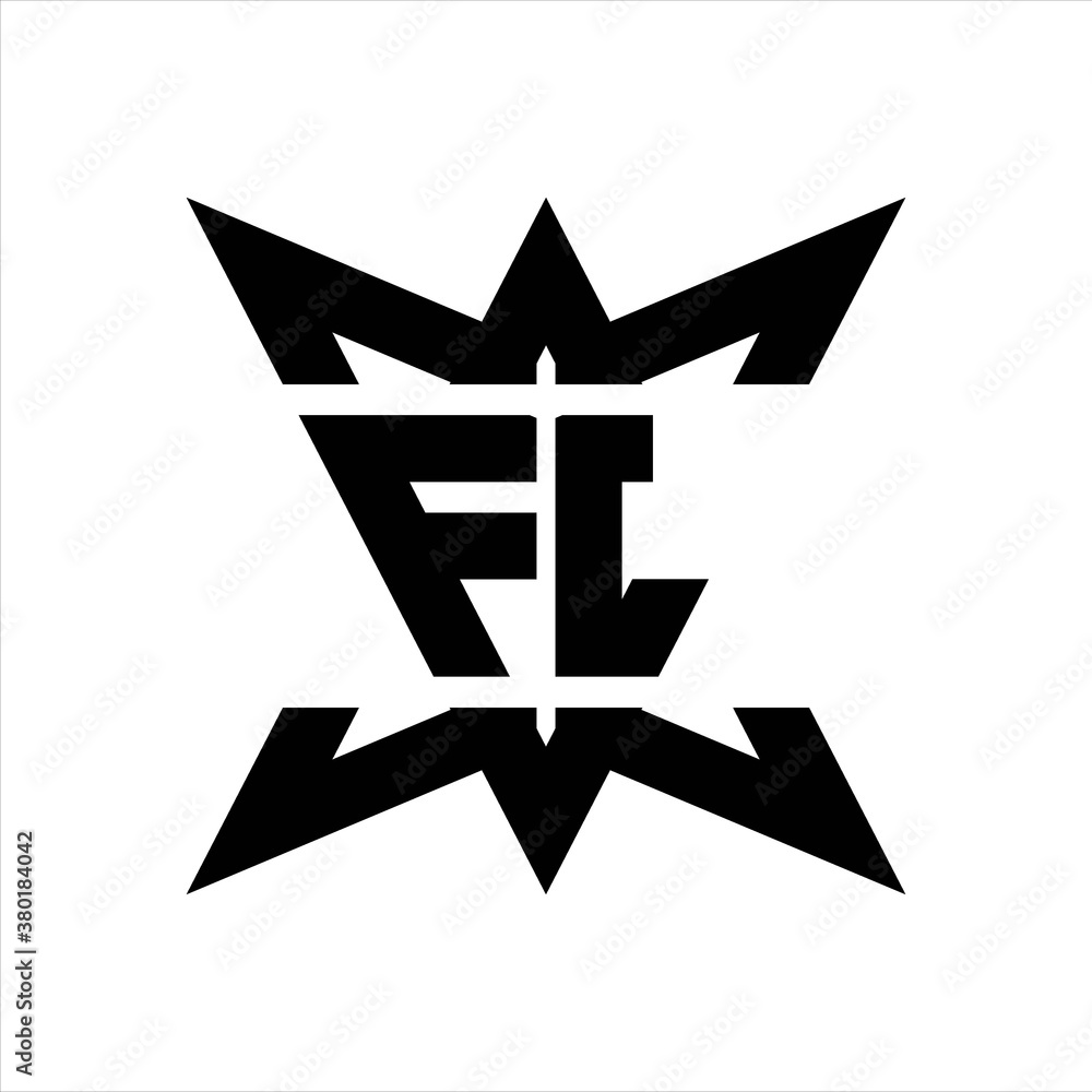 FL Logo monogram with crown up down side design template FL Logo monogram with crown up down side design template