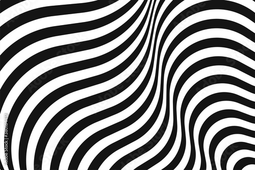 Abstract vector striped black and white background © bramantya