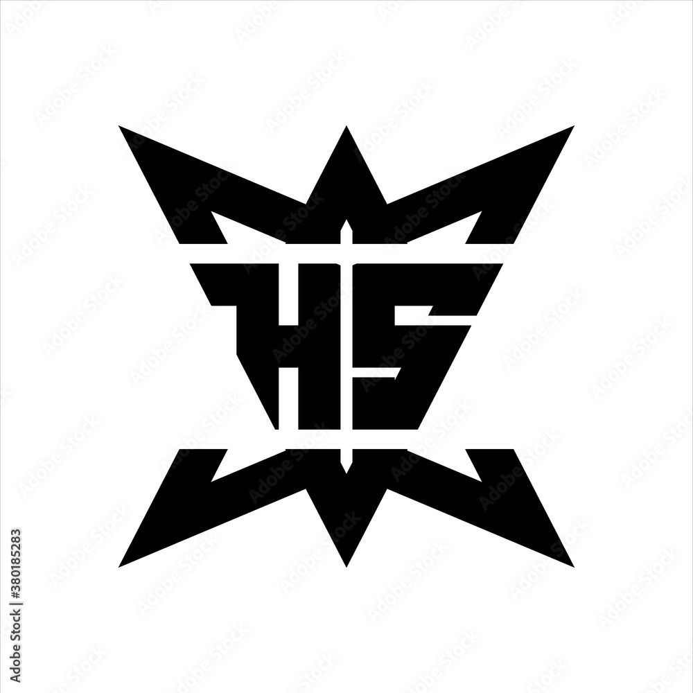 HS Logo monogram with crown up down side design template HS Logo monogram with crown up down side design template