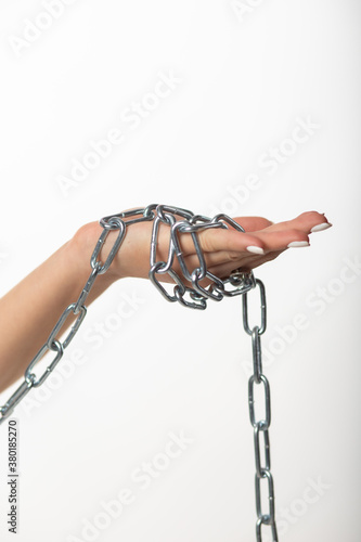 person with chains
