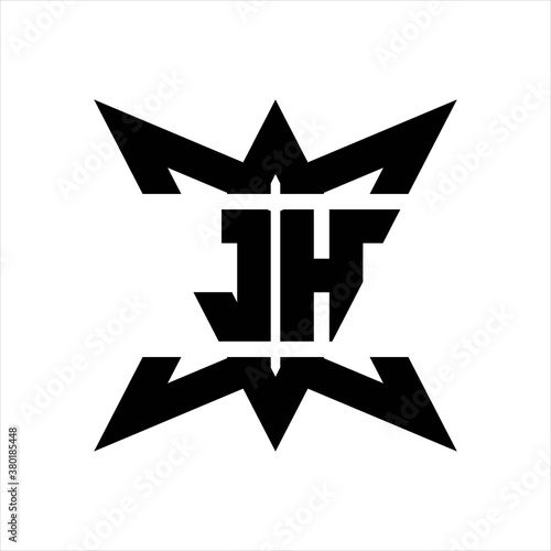 JH Logo monogram with crown up down side design template