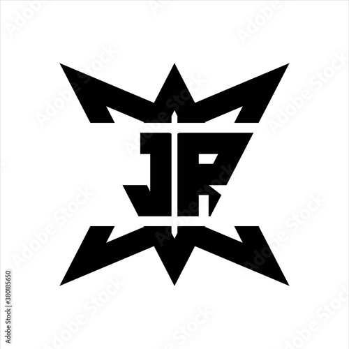 JR Logo monogram with crown up down side design template