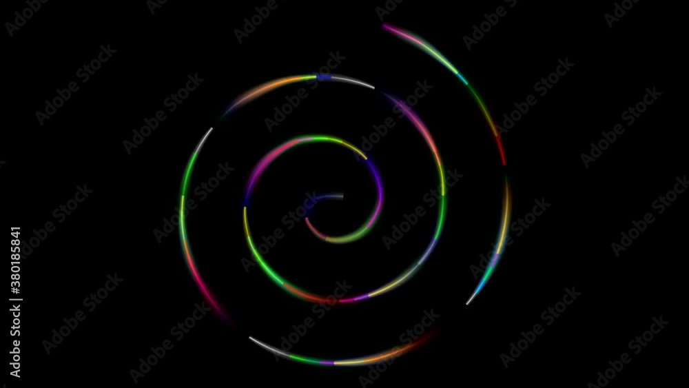 Colourful spiral motion graphics with night background Colourful spiral motion graphics with night background