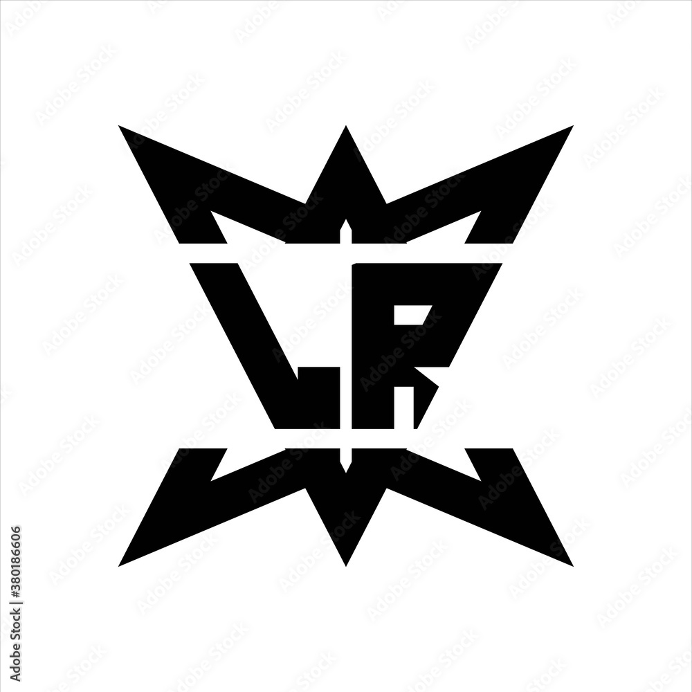 LR Logo monogram with crown up down side design template LR Logo monogram with crown up down side design template
