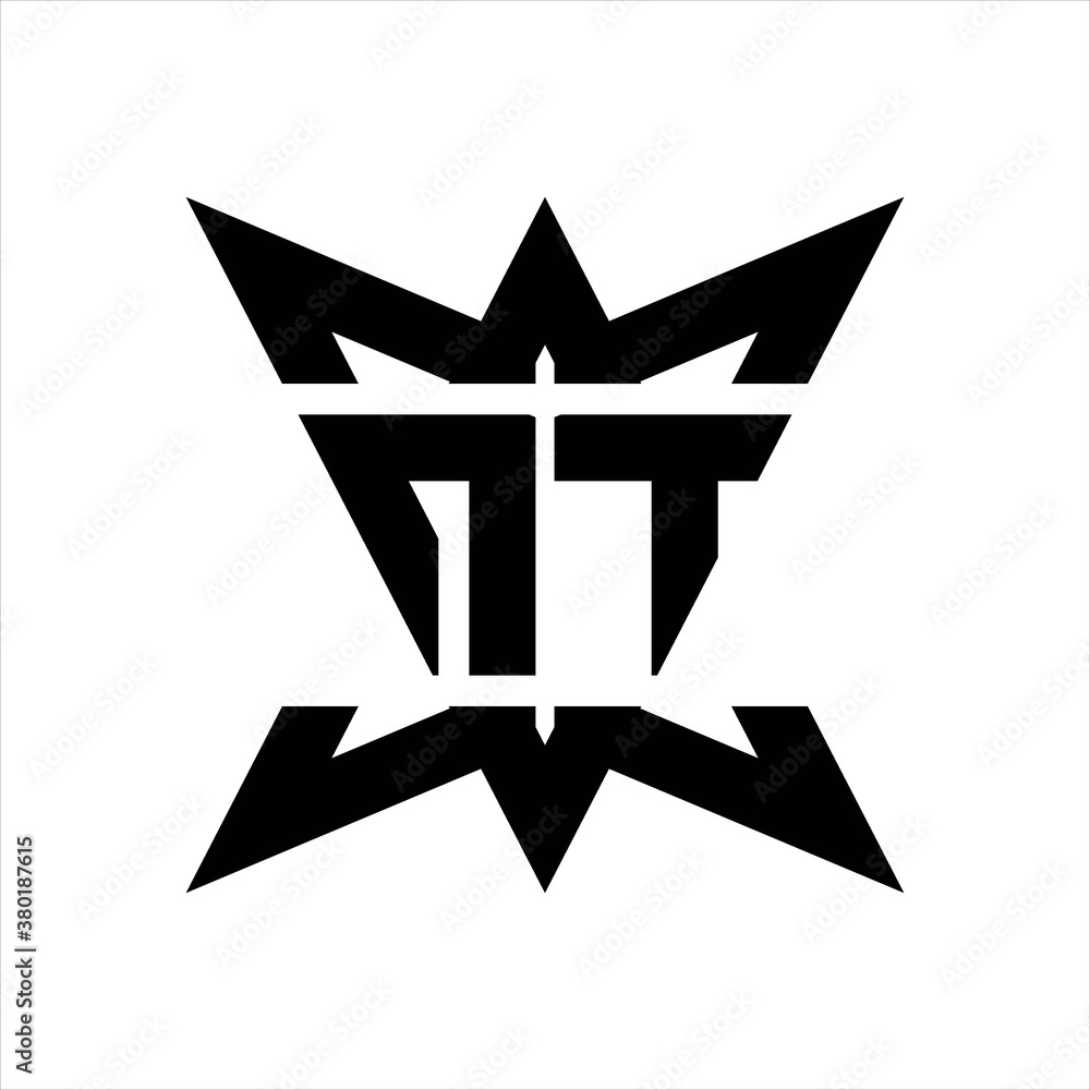 NT Logo monogram with crown up down side design template NT Logo monogram with crown up down side design template