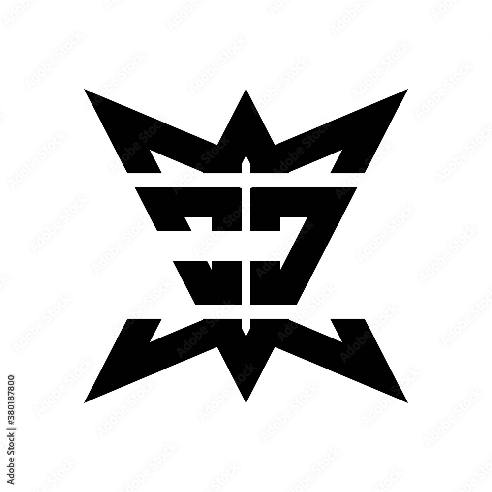 OC Logo monogram with crown up down side design template OC Logo monogram with crown up down side design template